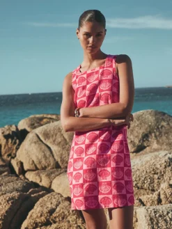 - Mini-jurk met linnen en vierkante hals*Next Discount