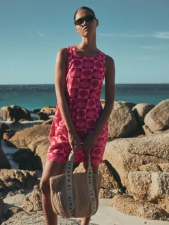 - Mini-jurk met linnen en vierkante hals*Next Discount