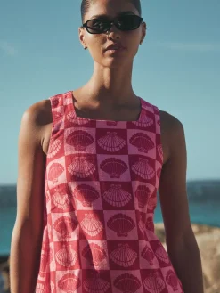 - Mini-jurk met linnen en vierkante hals*Next Discount