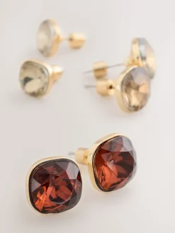 Brons - Jewel Stud Earrings 3 Pack*Next