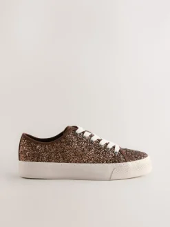 Bronskleurig met glitter - Forever Comfort® Glitter Baseball Lace Up Trainers*Next Best