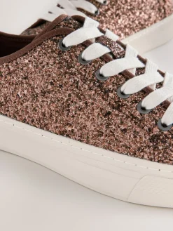 Bronskleurig met glitter - Forever Comfort® Glitter Baseball Lace Up Trainers*Next Best