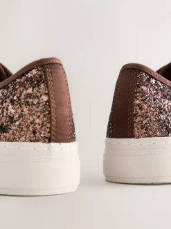 Bronskleurig met glitter - Forever Comfort® Glitter Baseball Lace Up Trainers*Next Best