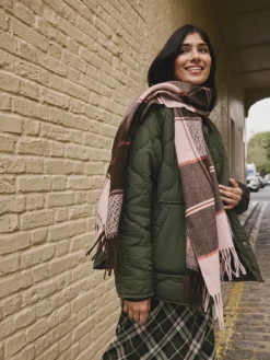 Brown Textured Check - Halfzware sjaal*Next