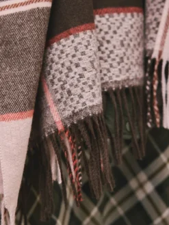 Brown Textured Check - Halfzware sjaal*Next