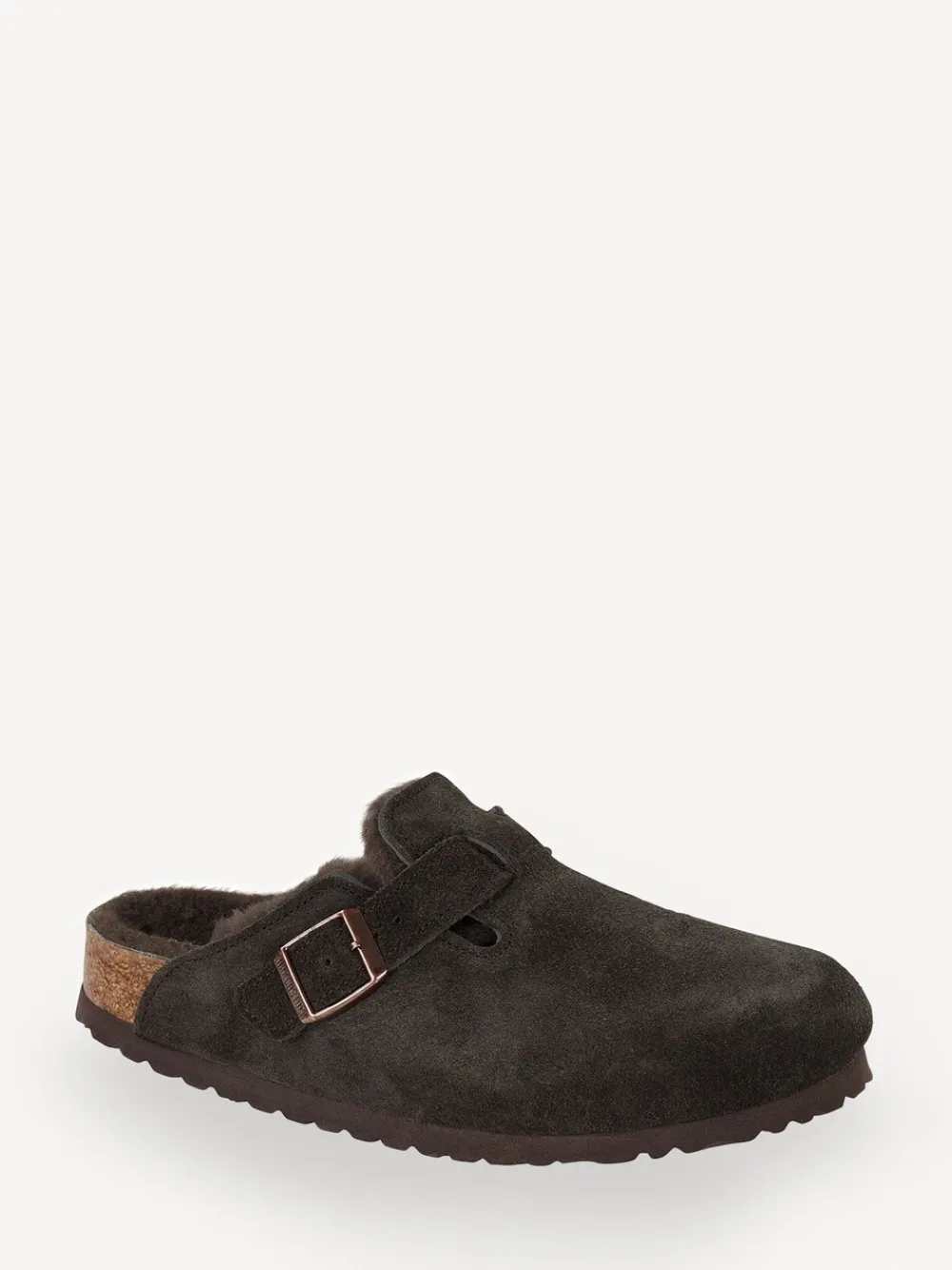 - - Boston klompen van suède en schapenvacht*Birkenstock Discount