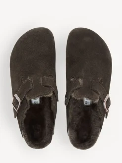 - - Boston klompen van suède en schapenvacht*Birkenstock Discount