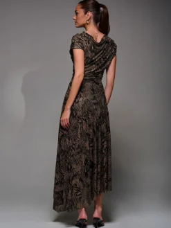 - Asymmetrical Draped Slash Neck Midaxi Dress*Jolie Moi Discount