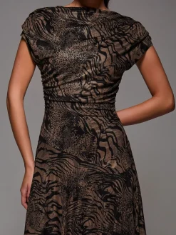 - Asymmetrical Draped Slash Neck Midaxi Dress*Jolie Moi Discount