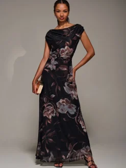 - Asymmetric Neck Mesh Maxi Dress*Jolie Moi