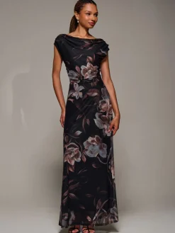 - Asymmetric Neck Mesh Maxi Dress*Jolie Moi