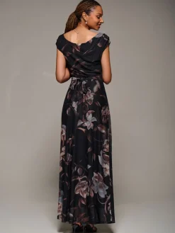 - Asymmetric Neck Mesh Maxi Dress*Jolie Moi