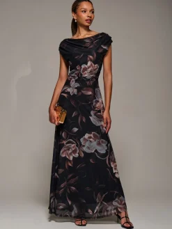 - Asymmetric Neck Mesh Maxi Dress*Jolie Moi