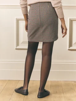 - Dogtooth Check Mini Skirt with Wool*Laura Ashley Best