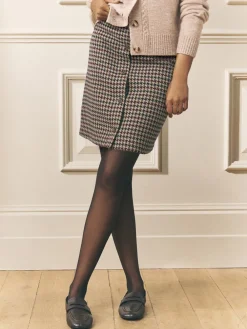 - Dogtooth Check Mini Skirt with Wool*Laura Ashley Best
