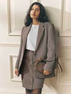 - Heritage Dogtooth Check Blazer with Wool*Laura Ashley Online