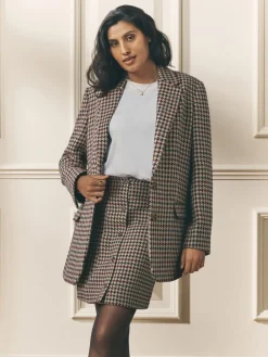- Heritage Dogtooth Check Blazer with Wool*Laura Ashley Online