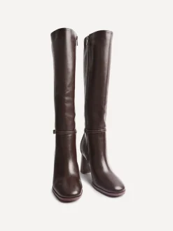 - Midtown Block Heel High Leg Boots With Buckle Detail*Linzi Discount