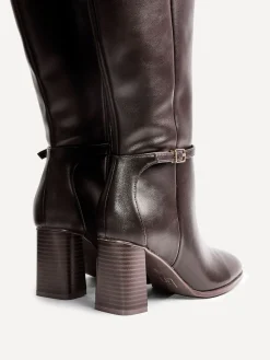 - Midtown Block Heel High Leg Boots With Buckle Detail*Linzi Discount