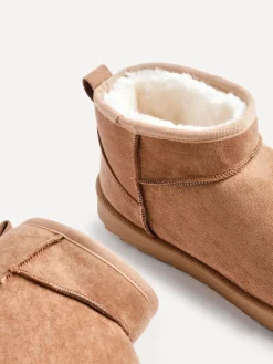 Bruin - Mini Addy enkellaarzen van imitatiesuède met voering*Linzi Sale