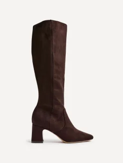 - Slate Stretch Knee High Block Heel Boots*Linzi Clearance