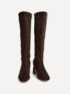 - Slate Stretch Knee High Block Heel Boots*Linzi Clearance