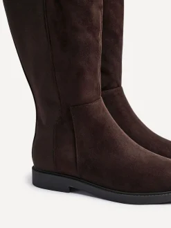 - Wide Fit Steel High Leg Boots With Stretch Panel*Linzi