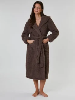 - Chunky Sherpa Hooded Midaxi Robe*Loungeable Outlet