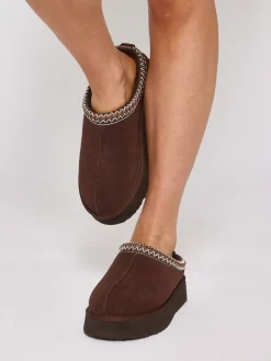 - Platform Real Sheepskin Lined Braided Mules*Loungeable Sale