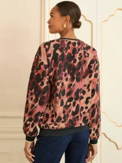 Bruin - - Jersey sweatshirt met ronde hals*Love & Roses Sale