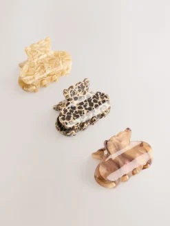 Bruin - Mini Haarklauw Clips 3 Pakket*Next Sale