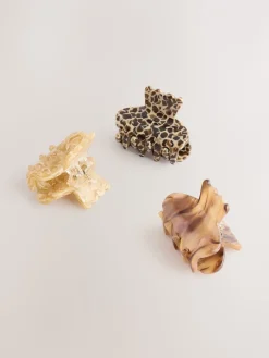 Bruin - Mini Haarklauw Clips 3 Pakket*Next Sale