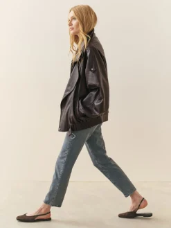 - Faux Leather Funnel Collared Biker Jacket*Nothing Ordinary