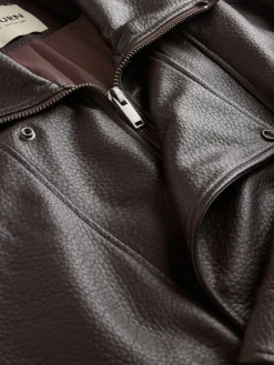 - Faux Leather Funnel Collared Biker Jacket*Nothing Ordinary