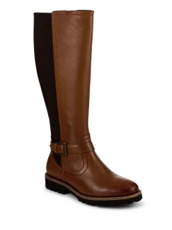 - Leather Elastic-Fit Grippy Long Boots*Pavers Outlet