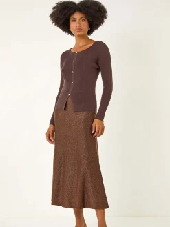 - Shimmer Knit Midi Skirt*Roman Online