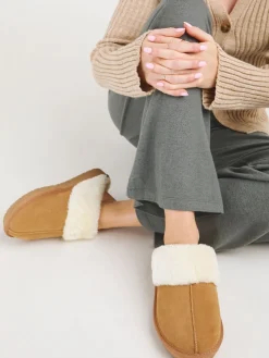 - Faux Fur Lined Suede Mule Slippers*Simply Be New