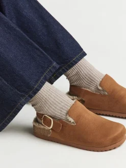 - Fluffy Mules With Back Strap*Simply Be Hot