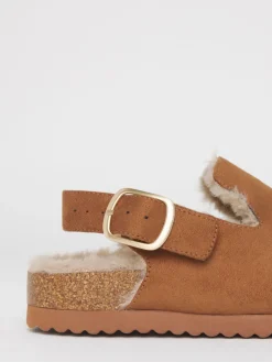 - Fluffy Mules With Back Strap*Simply Be Outlet