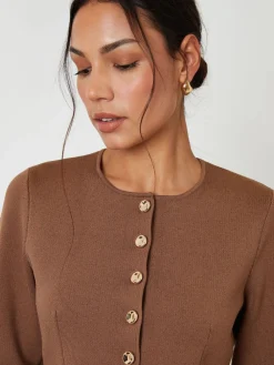 - Cinched Knitted Button Up Cardigan*Threadbare Hot