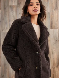 - lange jas met borg*Threadbare Online