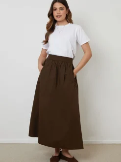 Bruin - Midi rok met zakken*Threadbare Clearance