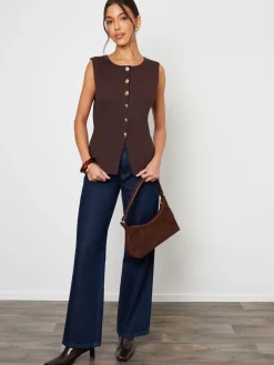 Bruin - Ribbed Knitted Waistcoat*Threadbare Hot