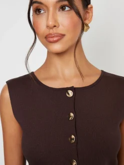 Bruin - Ribbed Knitted Waistcoat*Threadbare Hot