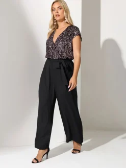 - London 2-in-1 Jumpsuit met Pailletten*Yours Curve Hot