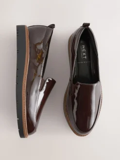 Bruin gepantenteerd - Forever Comfort® Slip On Clean Chunky Sole Loafers*Next New