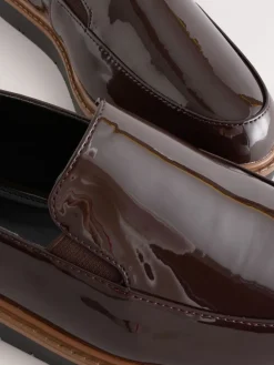 Bruin gepantenteerd - Forever Comfort® Slip On Clean Chunky Sole Loafers*Next New