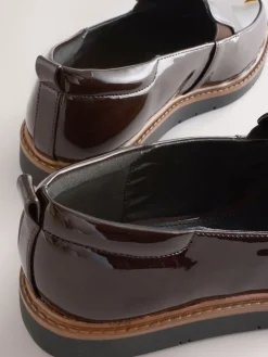 Bruin gepantenteerd - Forever Comfort® Slip On Clean Chunky Sole Loafers*Next New