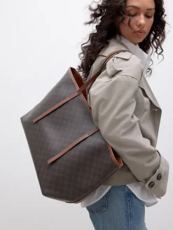 Bruin monogram - Grote schoudertas*Next New