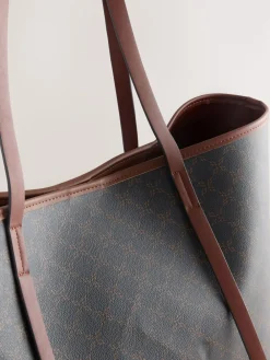 Bruin monogram - Grote schoudertas*Next New